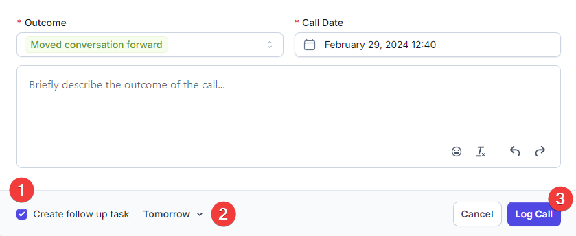Create Follow up Task