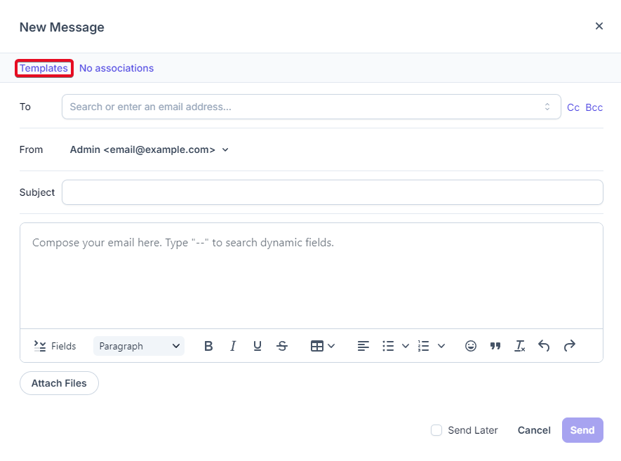 Create New Email Template