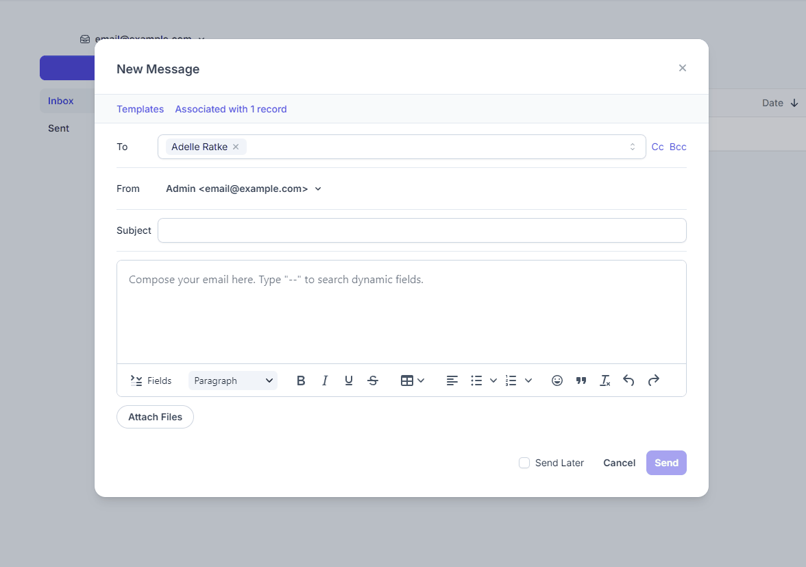 Insert Predefined Template with Placeholders