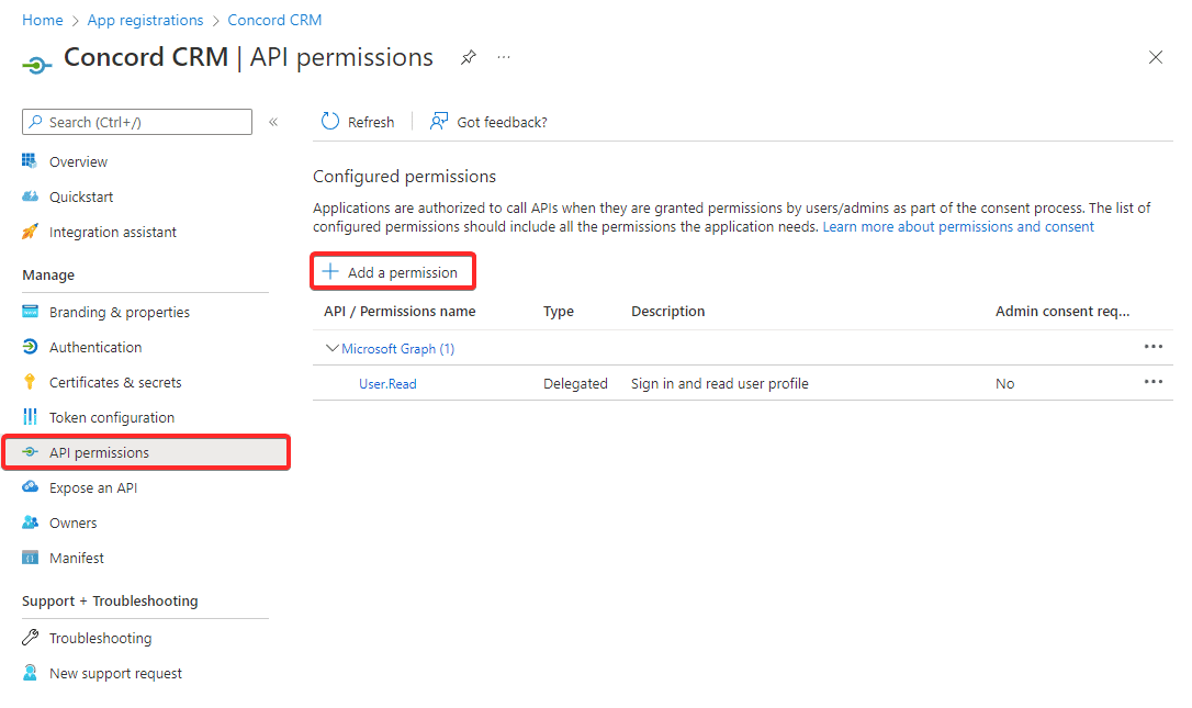 Microsoft Azure Add Permissions