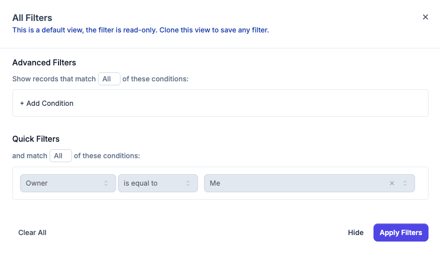 Read-only Filter