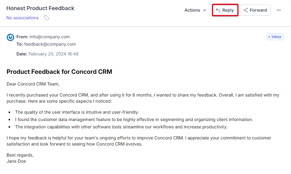 Reply To Email Message