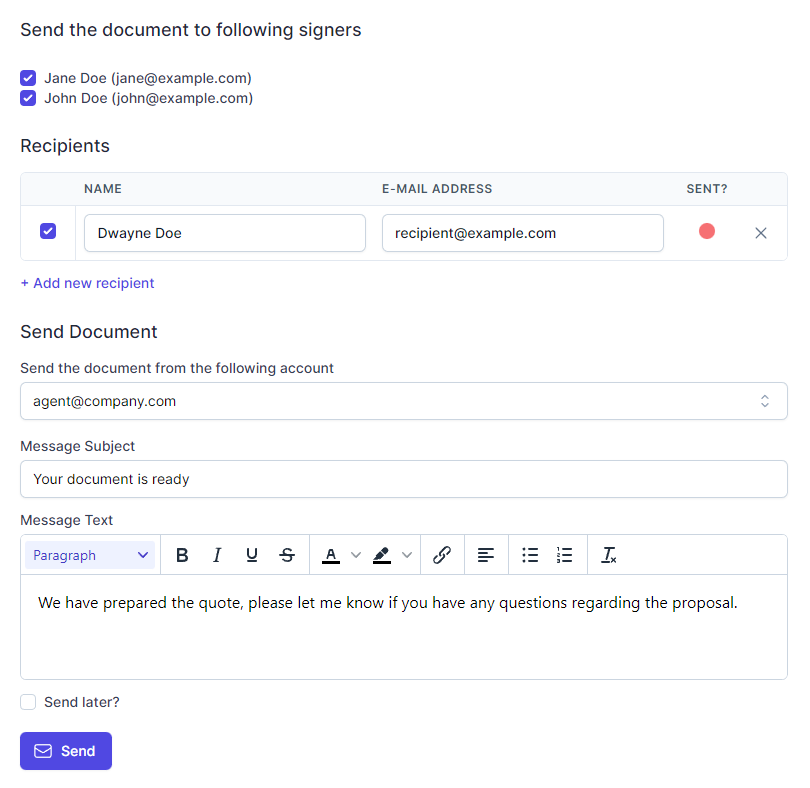 Send Document To Contact